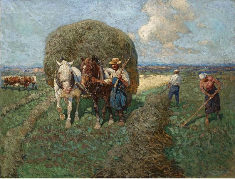 Franz Roubaud The hay card Germany oil painting art